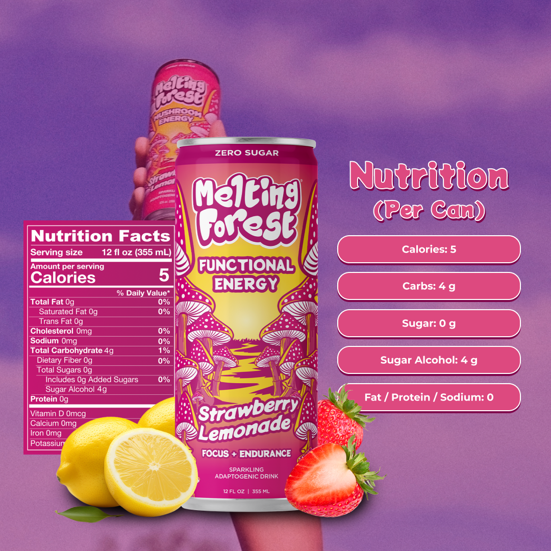 Mushroom Energy Drink 12 Pack - Strawberry Lemonade