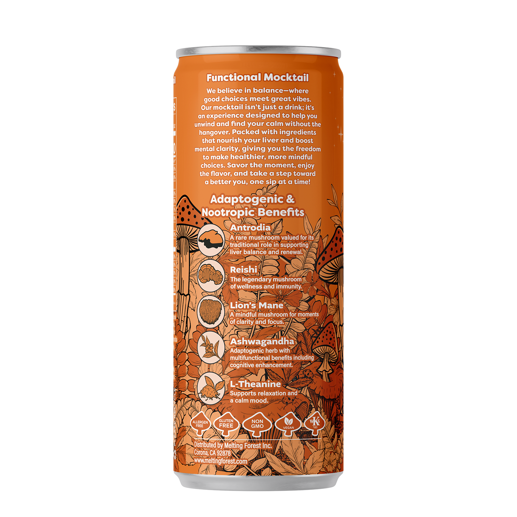 Mushroom Mocktail Drink 4 Pack - Citrus Spritz