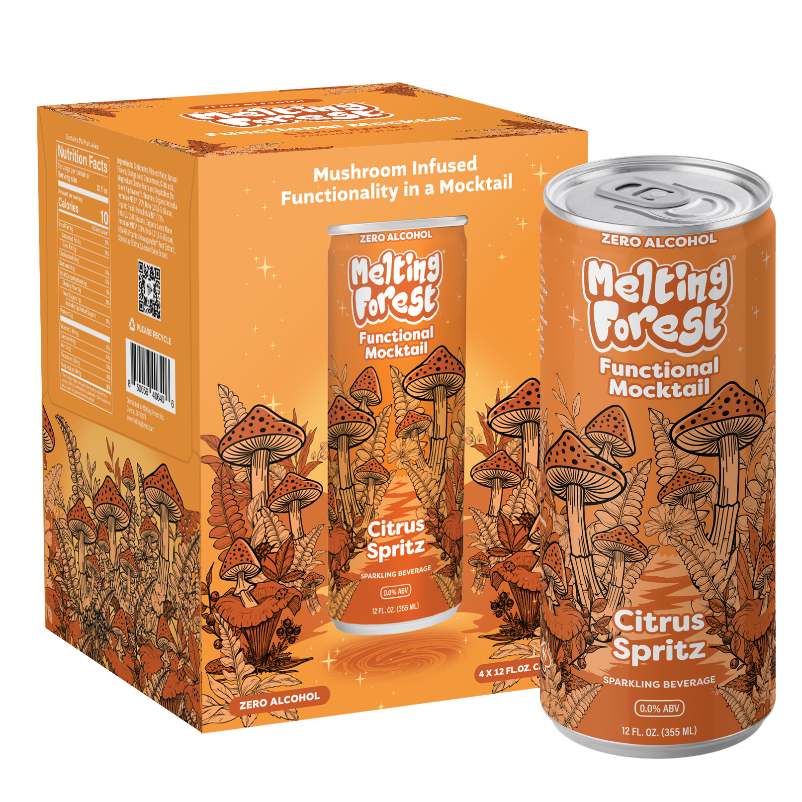 Mushroom Mocktail Drink 4 Pack - Citrus Spritz