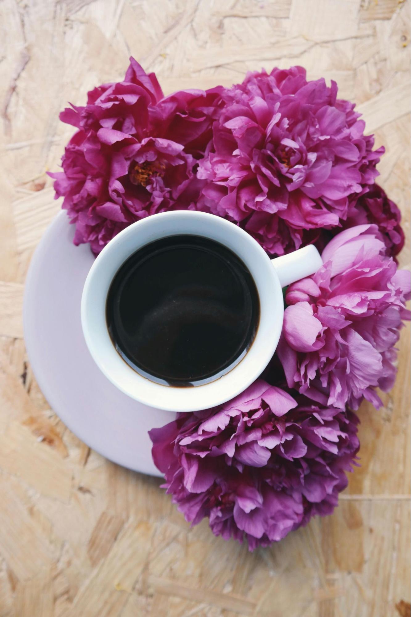 Cup of Coffee with Flowers