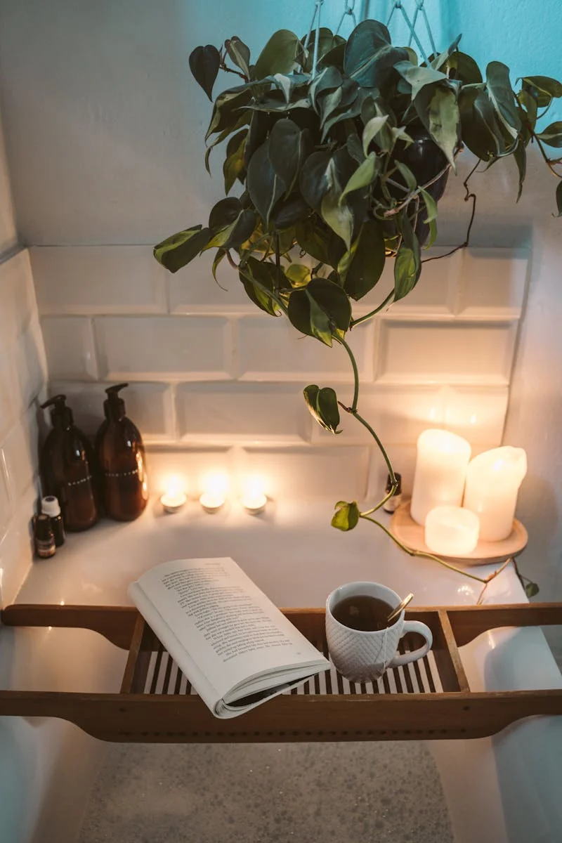 Bath with Tray and Candles