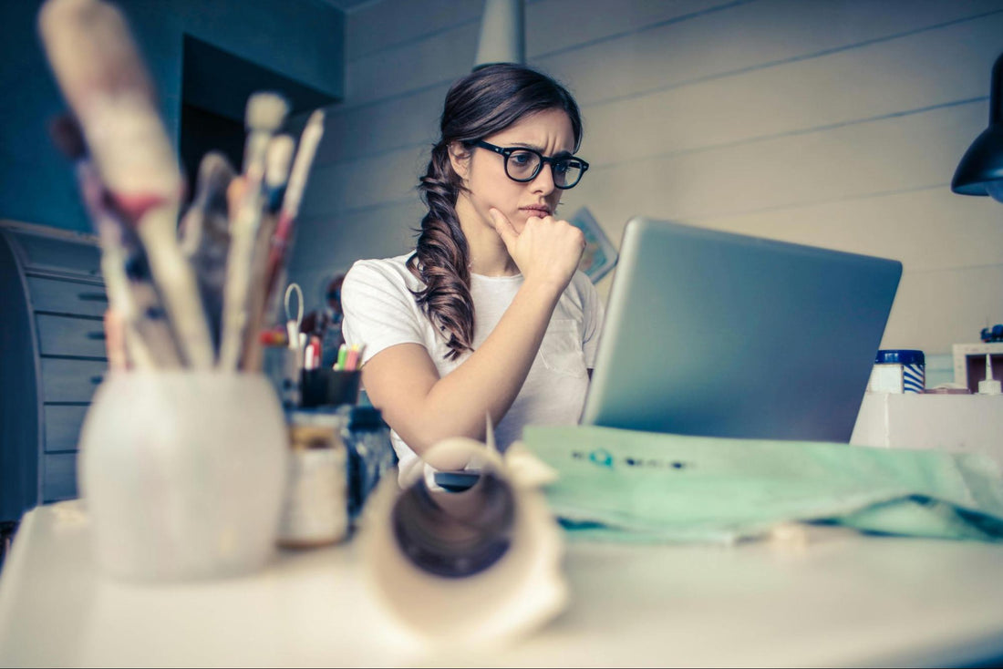 Woman Working on a Computer