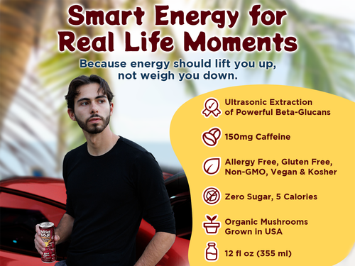 Mushroom Energy Drink 12 Pack - Black Cherry