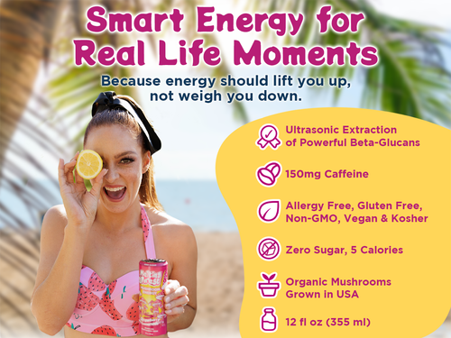 Mushroom Energy Drink 12 Pack - Strawberry Lemonade