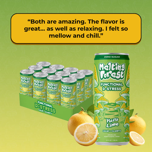 Mushroom D-Stress Drink 12 Pack - Yuzu Lime