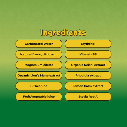 Mushroom D-Stress Drink 12 Pack - Yuzu Lime