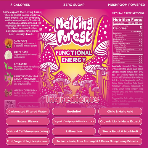 Mushroom Energy Drink 12 Pack - Strawberry Lemonade