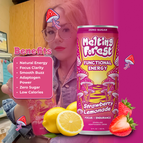 Mushroom Energy Drink 12 Pack - Strawberry Lemonade