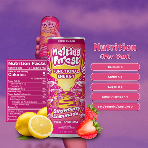 Mushroom Energy Drink 12 Pack - Strawberry Lemonade