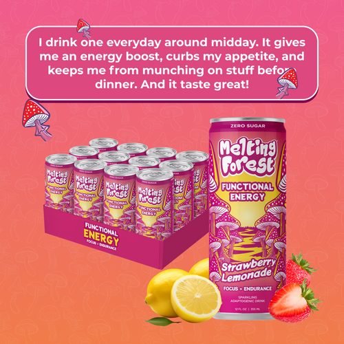 Mushroom Energy Drink 12 Pack - Strawberry Lemonade