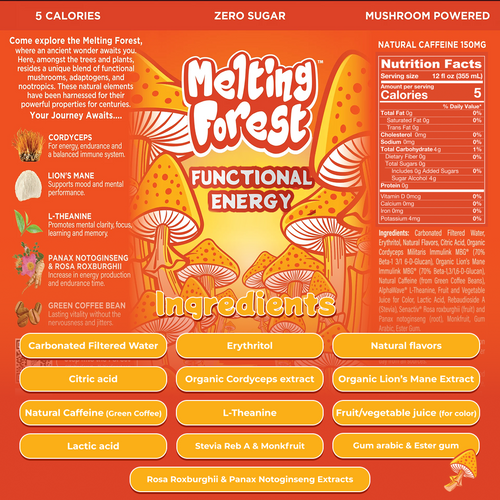 Mushroom Energy Drink 12 Pack - Orange Cream