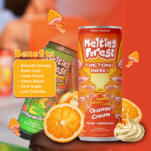 Mushroom Energy Drink 12 Pack - Orange Cream