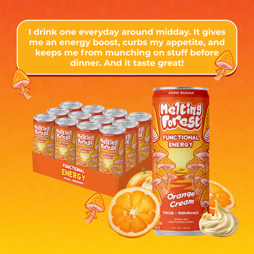Mushroom Energy Drink 12 Pack - Orange Cream