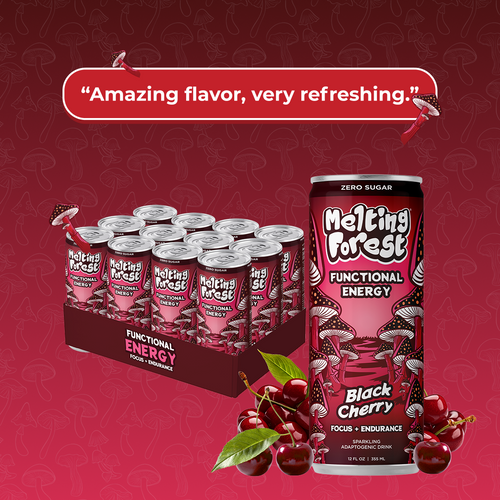 Mushroom Energy Drink 12 Pack - Black Cherry