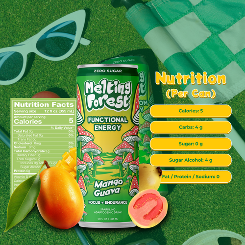 Mushroom Energy Drink 12 Pack - Mango Guava