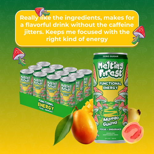 Mushroom Energy Drink 12 Pack - Mango Guava