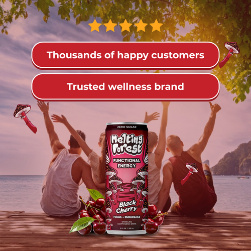 Mushroom Energy Drink 12 Pack - Black Cherry