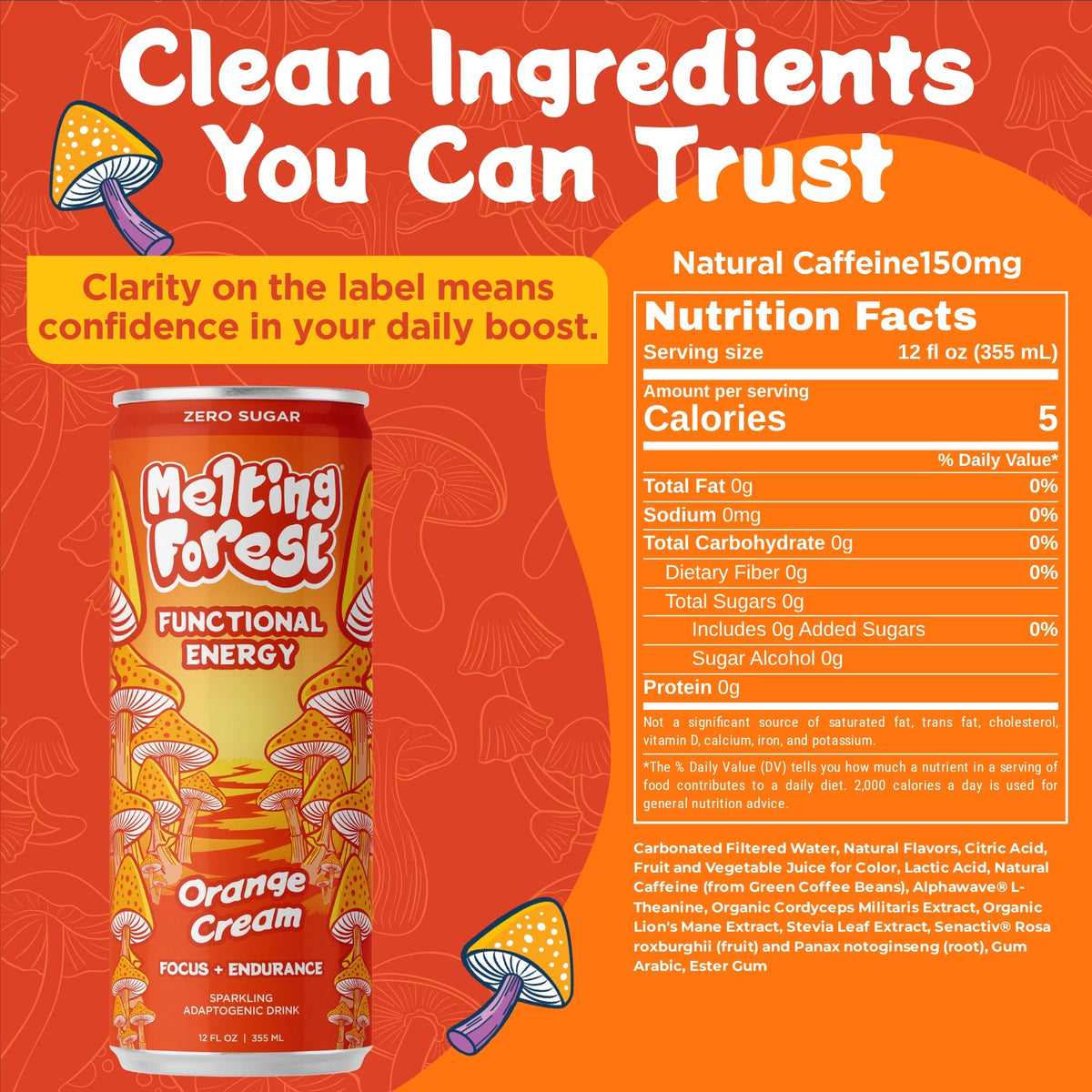 Energy Orange Cream nutrition facts and ingredients