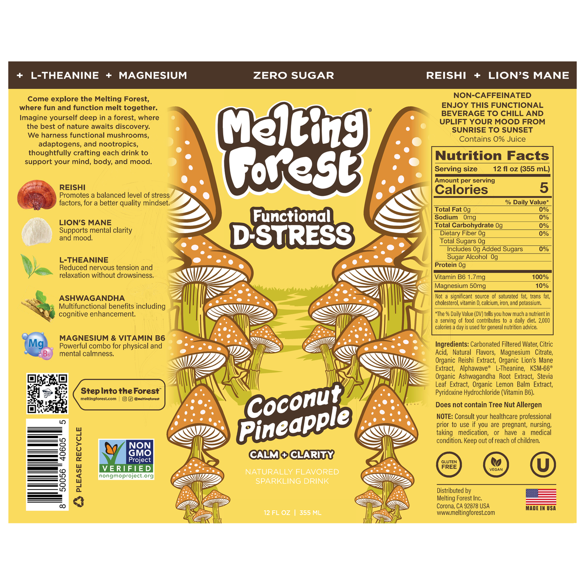 D-Stress Coconut Pineapple can label