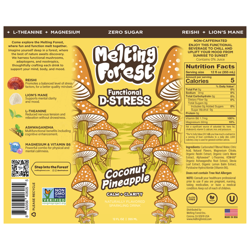 D-Stress Coconut Pineapple can label