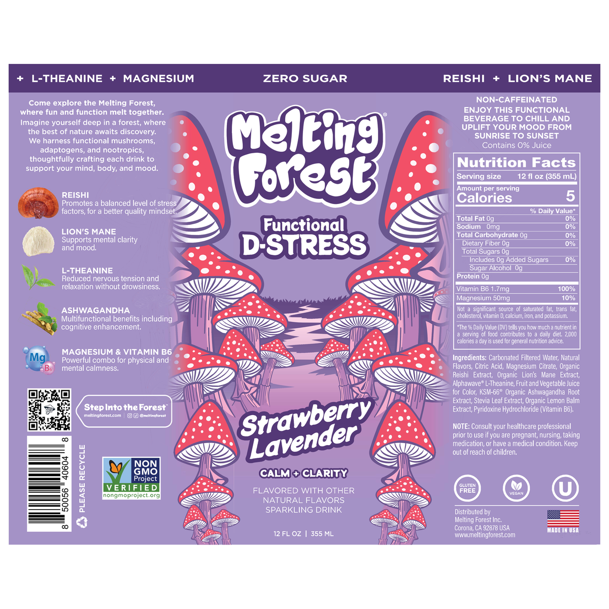 D-Stress Strawberry Lavender can label