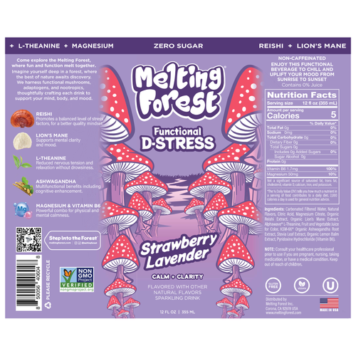D-Stress Strawberry Lavender can label