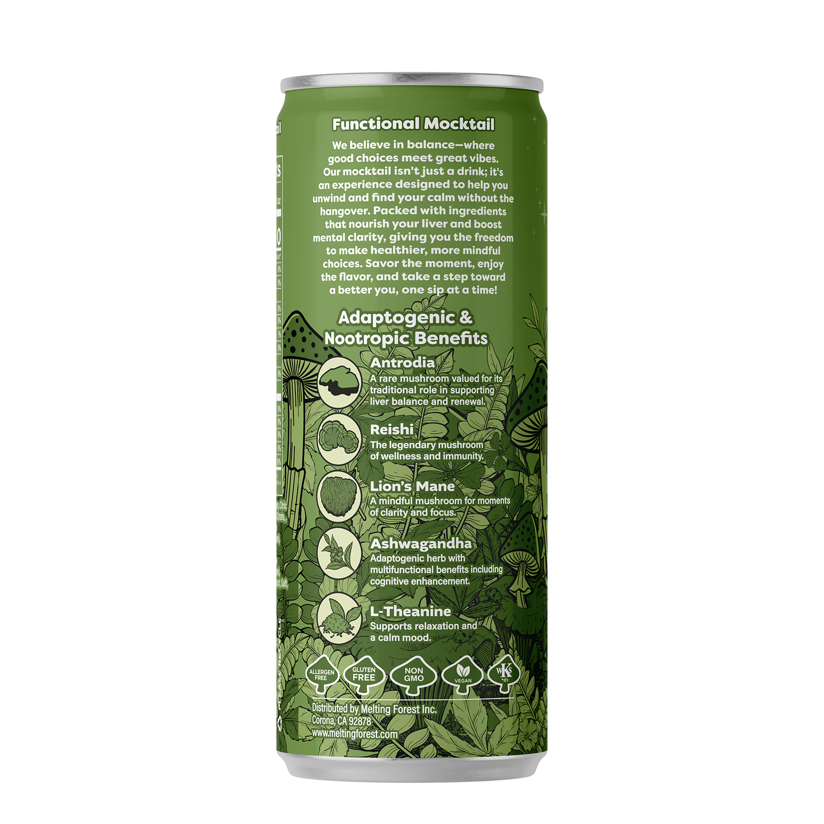 Mushroom Mocktail Drink 4 Pack - Rosemary Margarita