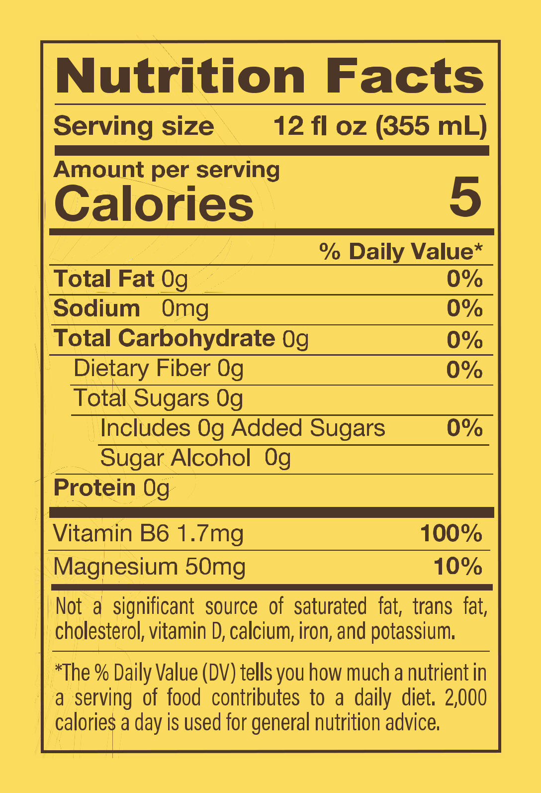 Nutrition Facts, D-Stress Coconut Pineapple: 5 calories, 0g sugar