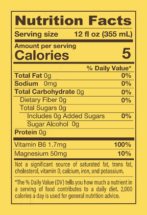 Nutrition Facts, D-Stress Coconut Pineapple: 5 calories, 0g sugar