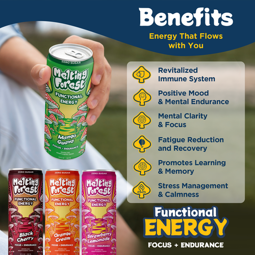 Mushroom D-Stress Drink 12 Pack - Variety Pack