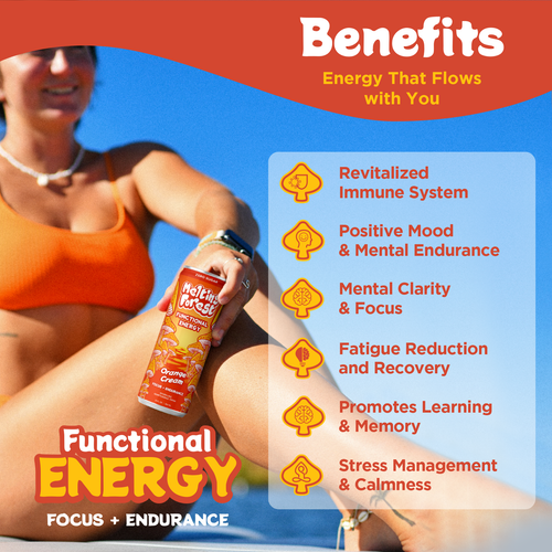 Mushroom Energy Drink 12 Pack - Orange Cream