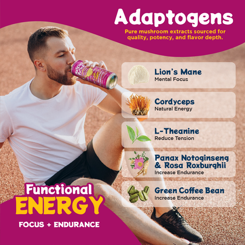 Mushroom Energy Drink 12 Pack - Strawberry Lemonade