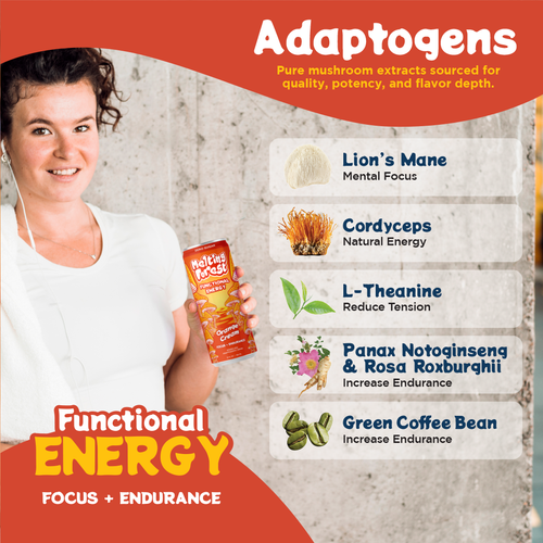 Mushroom Energy Drink 12 Pack - Orange Cream