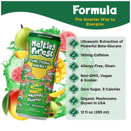 Mushroom Energy Drink 12 Pack - Mango Guava