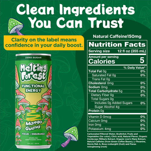 Mushroom Energy Drink 12 Pack - Mango Guava