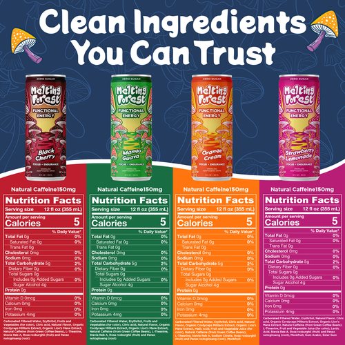 Mushroom D-Stress Drink 12 Pack - Variety Pack