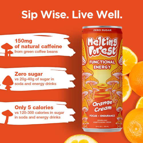 Mushroom Energy Drink 12 Pack - Orange Cream