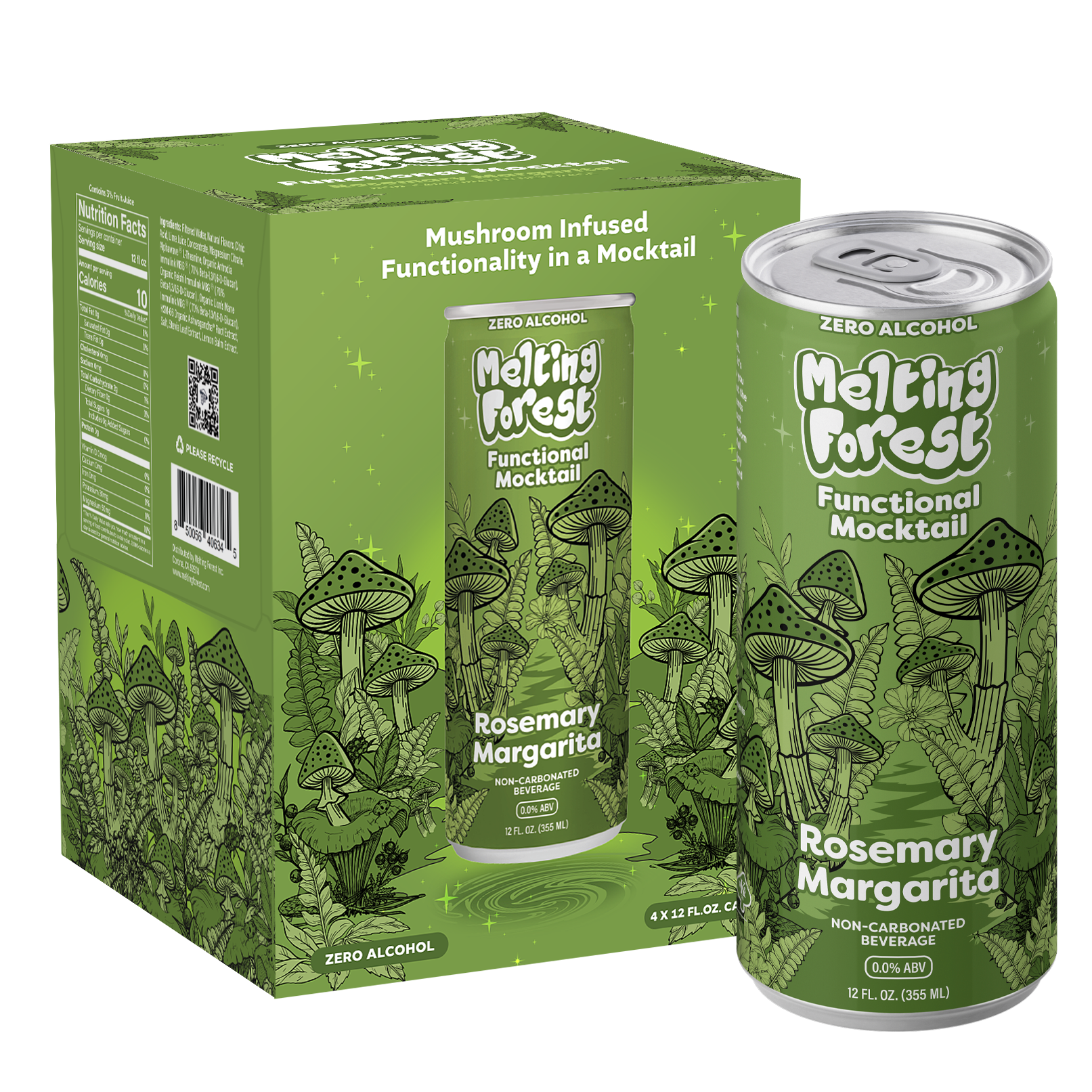 Mushroom Mocktail Drink 4 Pack - Rosemary Margarita